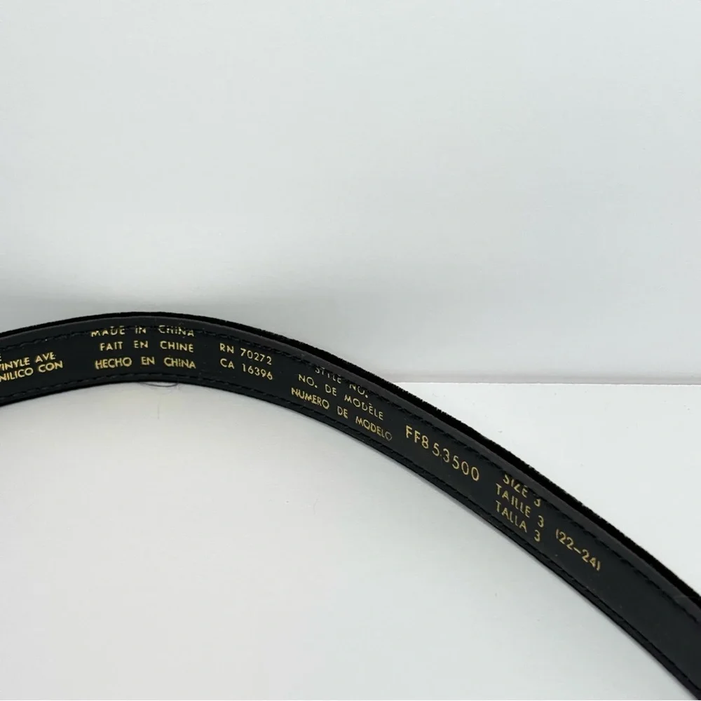 Vtg. Elisabeth Liz Claiborne Black Velvet Belt Gold Buckle Size 3X (22-24) NEW
